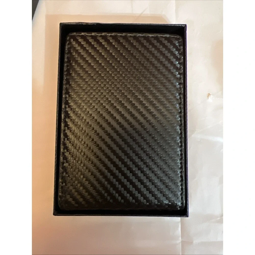 Girxon Carbon Fiber Men's Wallet With Money Clip & RFID Protection Brand New